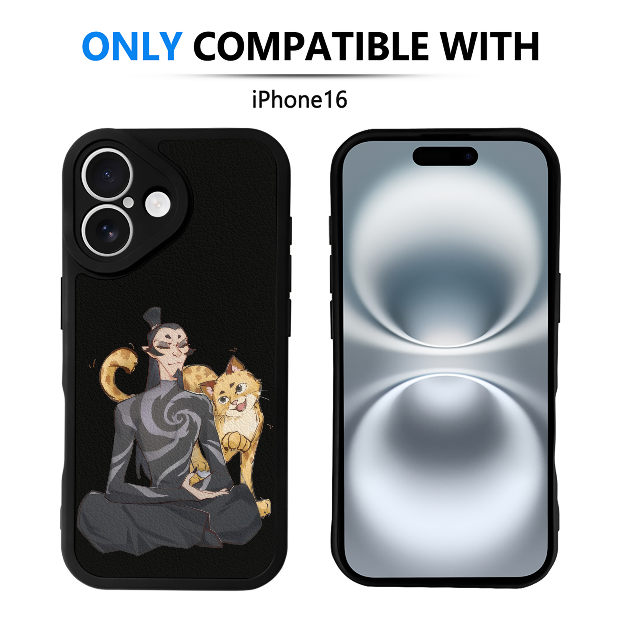 （画像用） Ne Zha 2 ナタ 魔童の大暴れ 【iPhone 16シリーズ対応】シリコンスマホケース（レザー調） 材質：シリコン